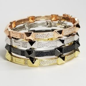 NEW Studs Diamond Pave CZ All Around Bracelet